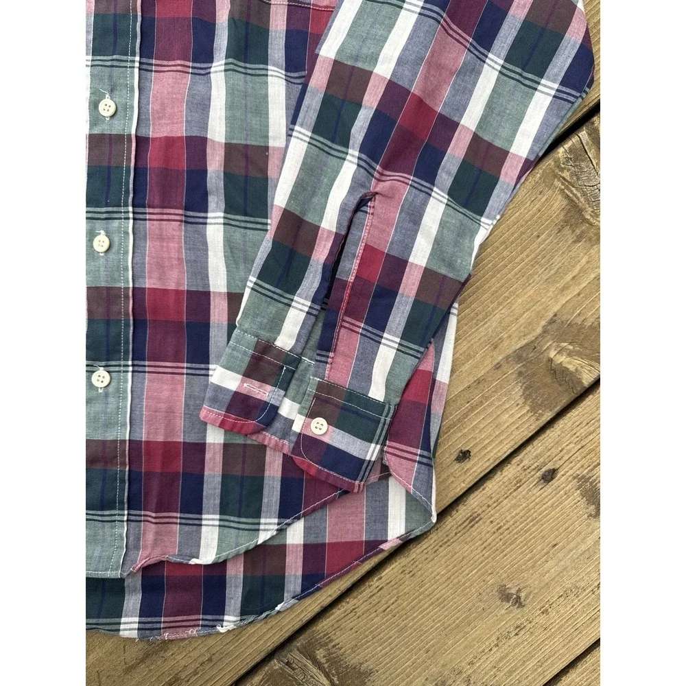Vintage Levis Plaid Button Down Shirt Mens M Long Sleeve Cotton